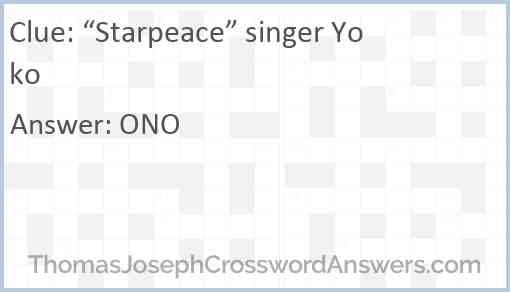 “Starpeace” singer Yoko Answer