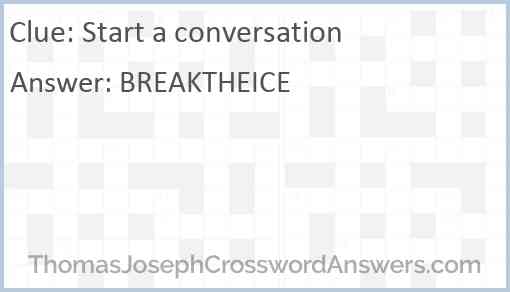 Start a conversation Answer