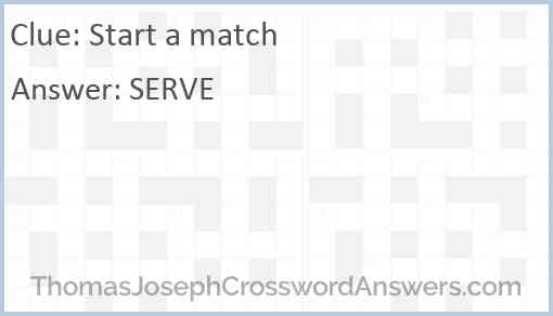 Start a match Answer