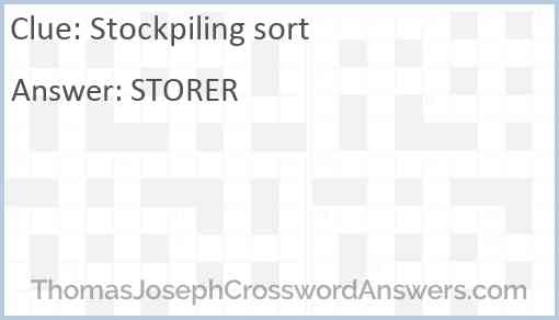 Stockpiling sort Answer