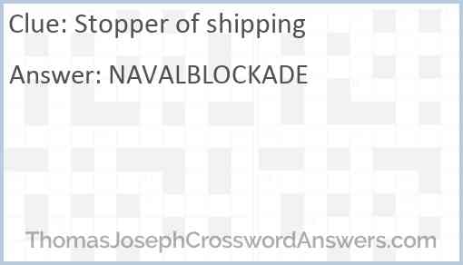 Stopper of shipping Answer