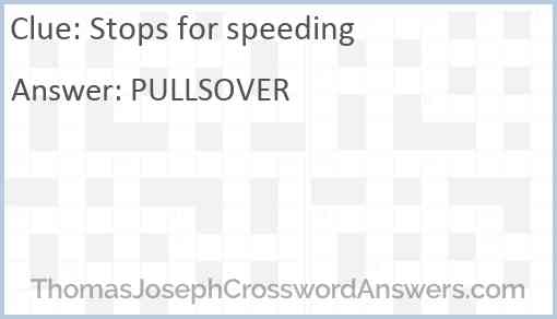Stops for speeding Answer