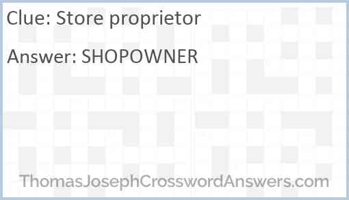 Store proprietor Answer