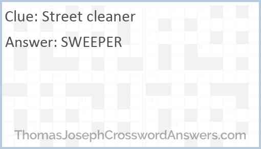 Street cleaner Answer