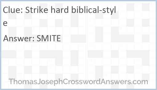 Strike hard biblical-style Answer