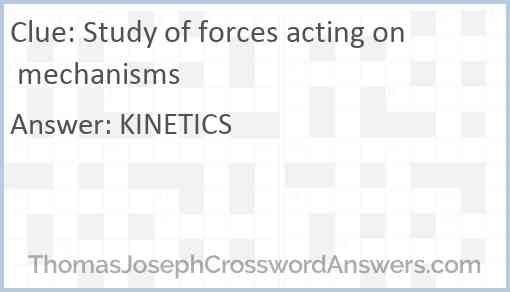 Study of forces acting on mechanisms Answer