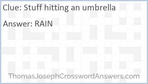 Stuff hitting an umbrella Answer