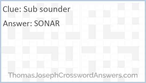 Sub sounder Answer