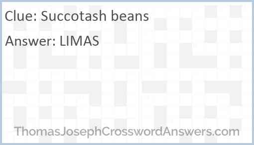 Succotash beans Answer