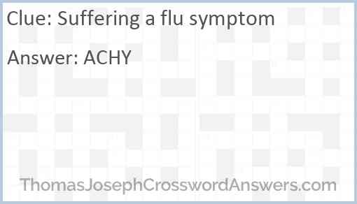 Suffering a flu symptom Answer