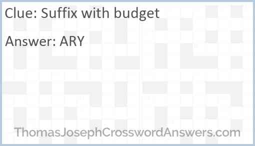 Suffix with budget Answer