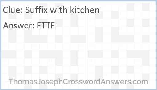 Suffix with kitchen Answer