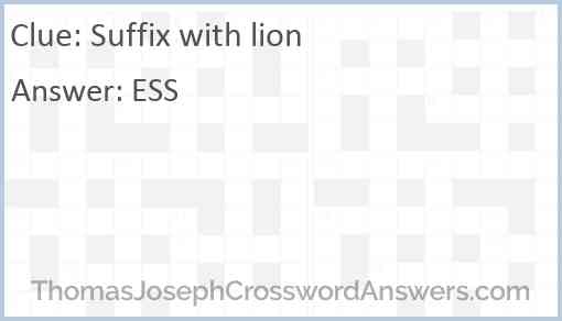 Suffix with lion Answer