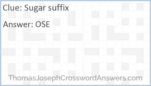 Sugar suffix Answer