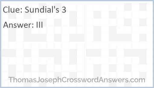 Sundial’s 3 Answer