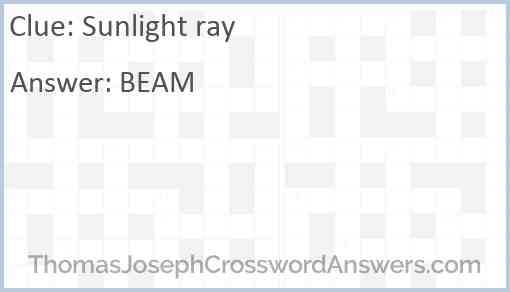 Sunlight ray Answer