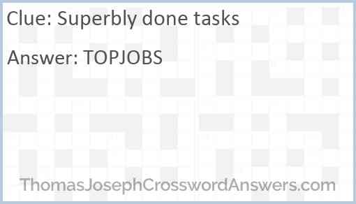 Superbly done tasks Answer