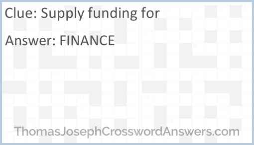 Supply funding for Answer