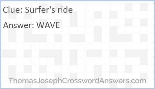 Surfer’s ride Answer