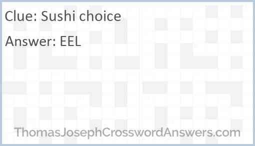 Sushi choice Answer