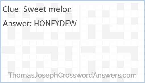 Sweet melon Answer