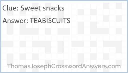 Sweet snacks Answer