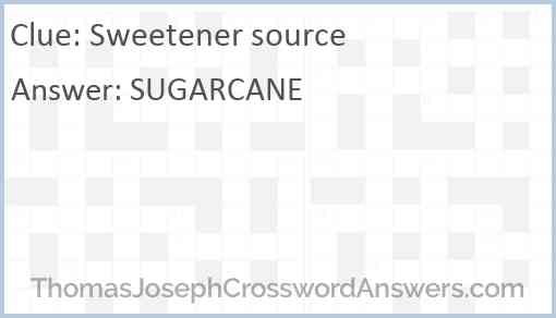 Sweetener source Answer