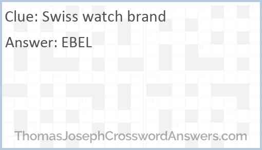 Swiss watch brand Answer