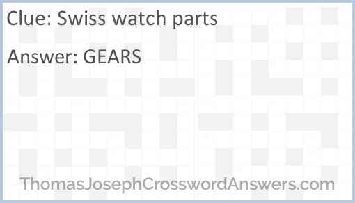 Swiss watch parts Answer