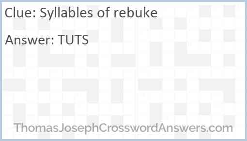 Syllables of rebuke Answer