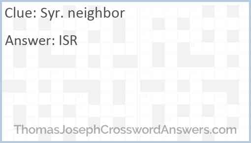Syr. neighbor Answer