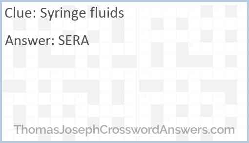 Syringe fluids Answer