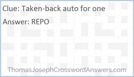 Taken-back auto for one Answer