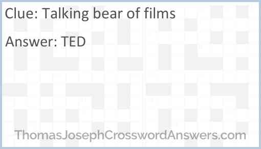 Talking bear of films Answer