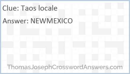 Taos locale Answer