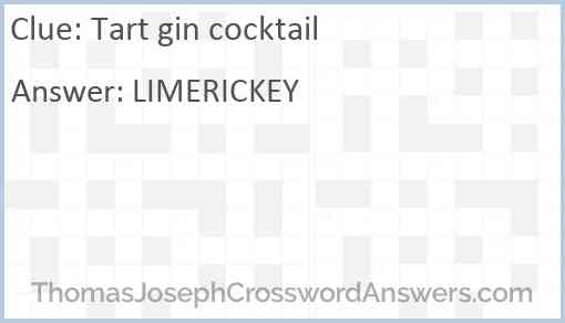 Tart gin cocktail Answer