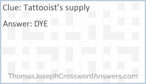 Tattooist’s supply Answer