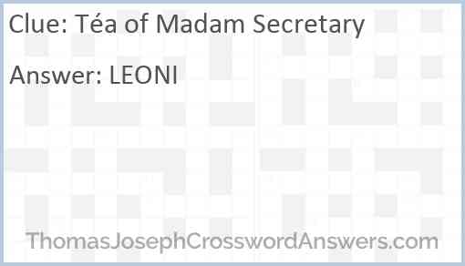 Téa of Madam Secretary Answer