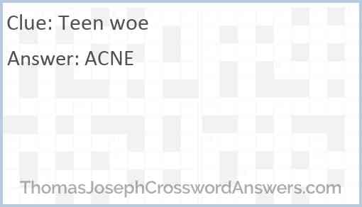 Teen woe Answer