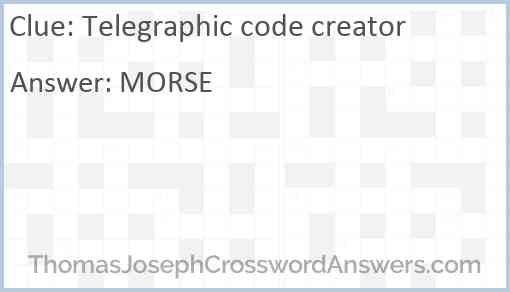 Telegraphic code creator Answer