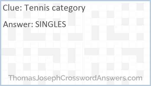 Tennis category Answer