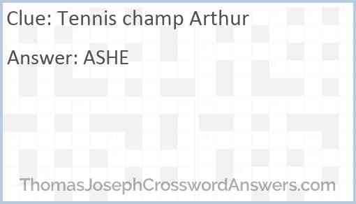 Tennis champ Arthur Answer