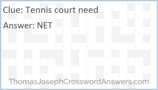 Tennis court need Answer
