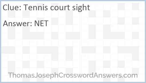 Tennis court sight Answer