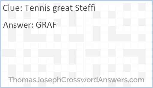 Tennis great Steffi Answer