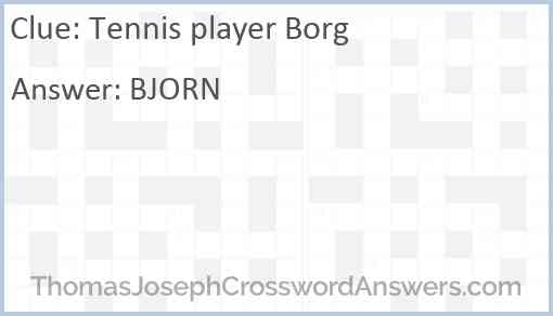 Tennis player Borg Answer