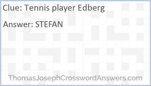 Tennis player Edberg Answer