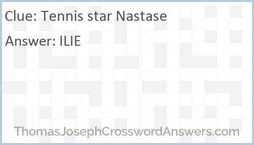 Tennis star Nastase Answer