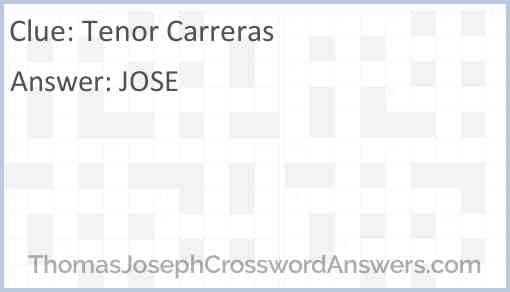 Tenor Carreras Answer