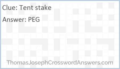 Tent stake Answer